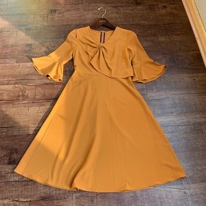 Zeraco Orange 3/4 sleeve V-neck sizeM(8-10) dress
